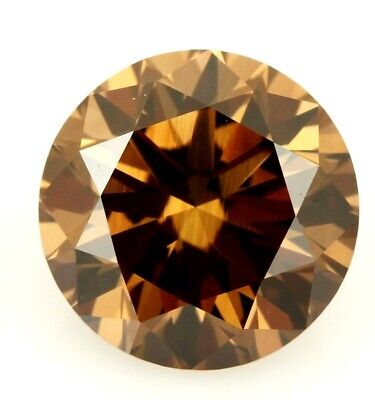 GIA Diamond 1.28 carat round brilliant Natural Fancy Dark Orangy Brown Even VS2