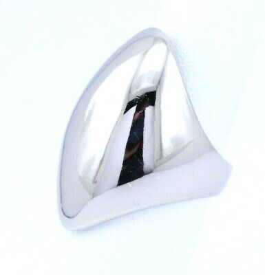 925 sterling silver almond shape band ring plain size 6 vintage estate 7.55g