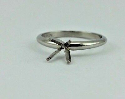 Platinum engagement ring semi mount 1 - 1.25 ct round solitaire ring four prongs