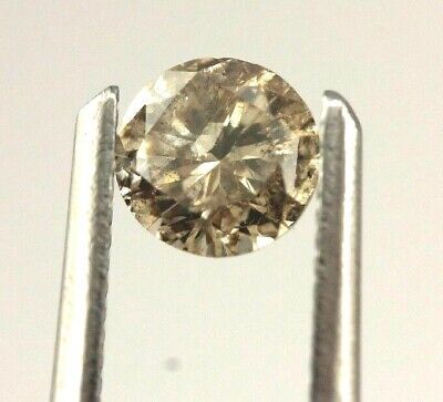 Diamond 0.29 carat round brilliant cut loose natural Light Brown 4.2mm I1 estate