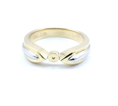 18k yellow gold platinum two tone engagement ring setting sz 6.25 new 6.94 grams