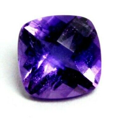 purple amethyst 0.98ct 6mm cushion checkerboard cut natural loose gemstone new