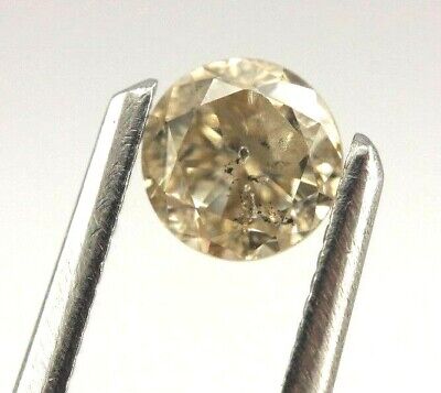 natural loose diamond 0.30 carat round brilliant cut 4.1mm Light Brown I2 estate