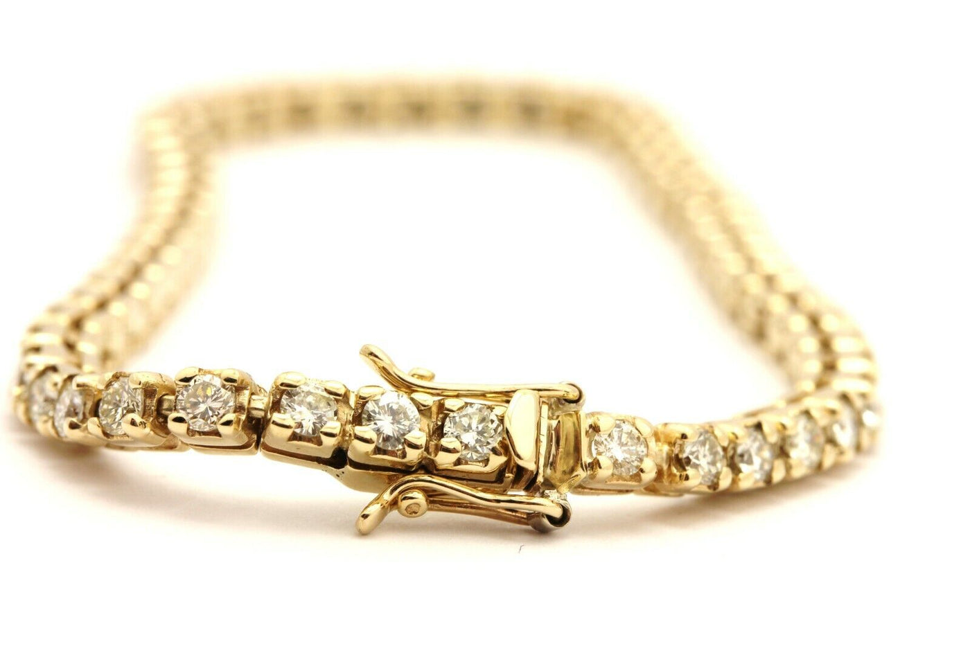 14k yellow gold 2.55ct diamond tennis bracelet H SI 6.5inch 2.8mm 10.17g estate