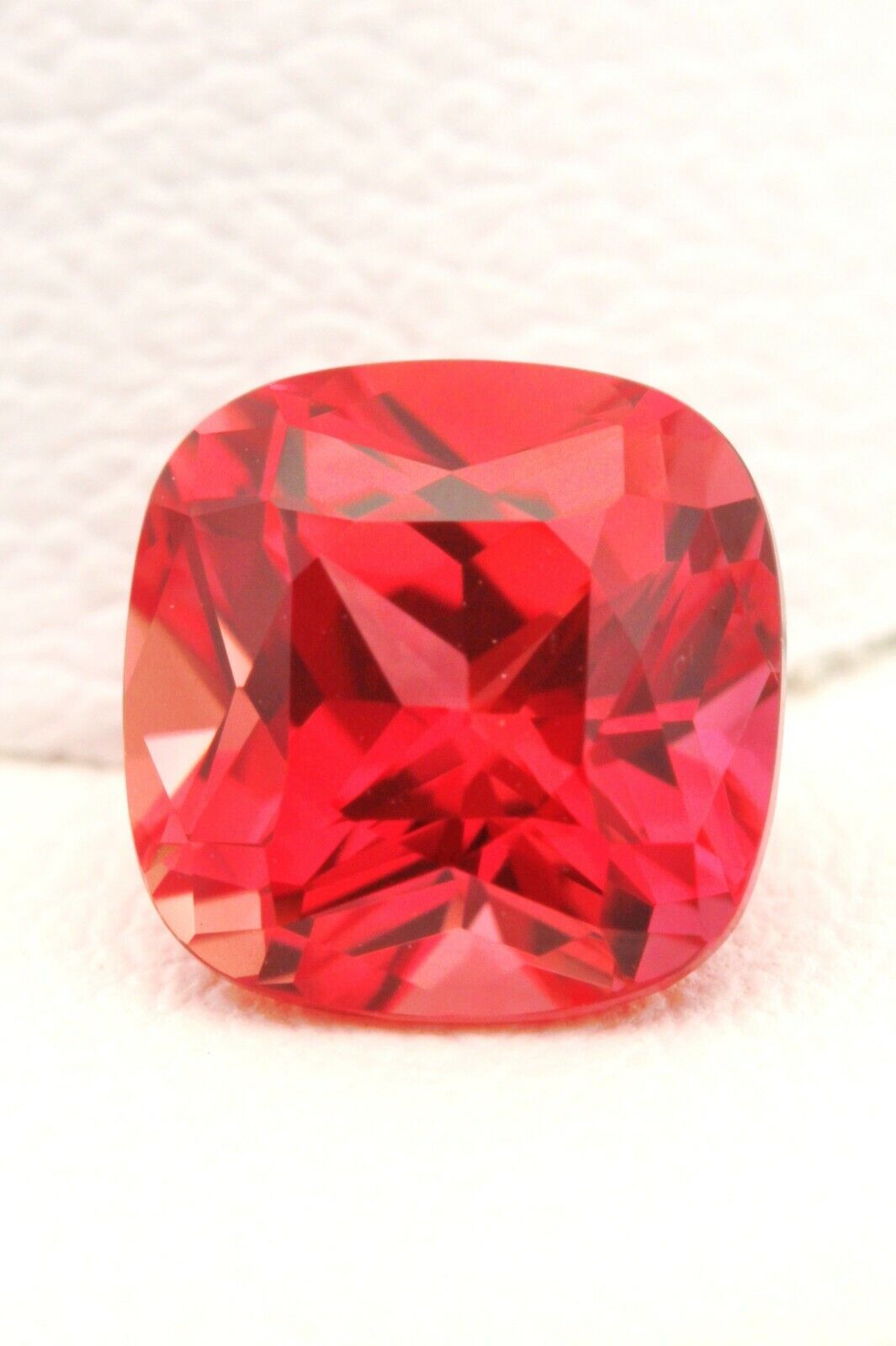 Chatham lab grown Padparadscha sapphire 7mm square antique cushion 2.13ct new