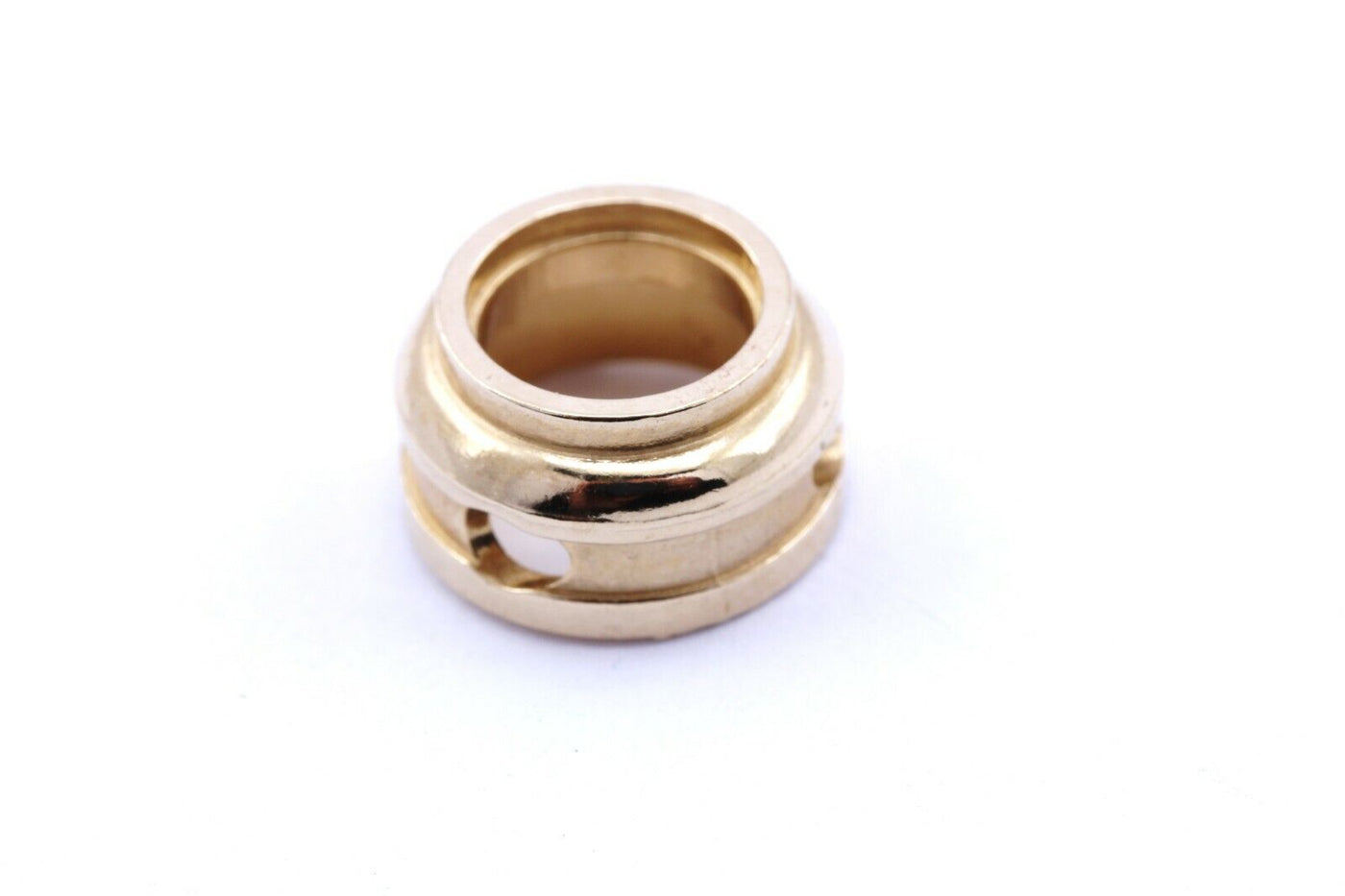 14k yellow gold 7.3mm round double bezel pendant mount setting 2.3g new findings