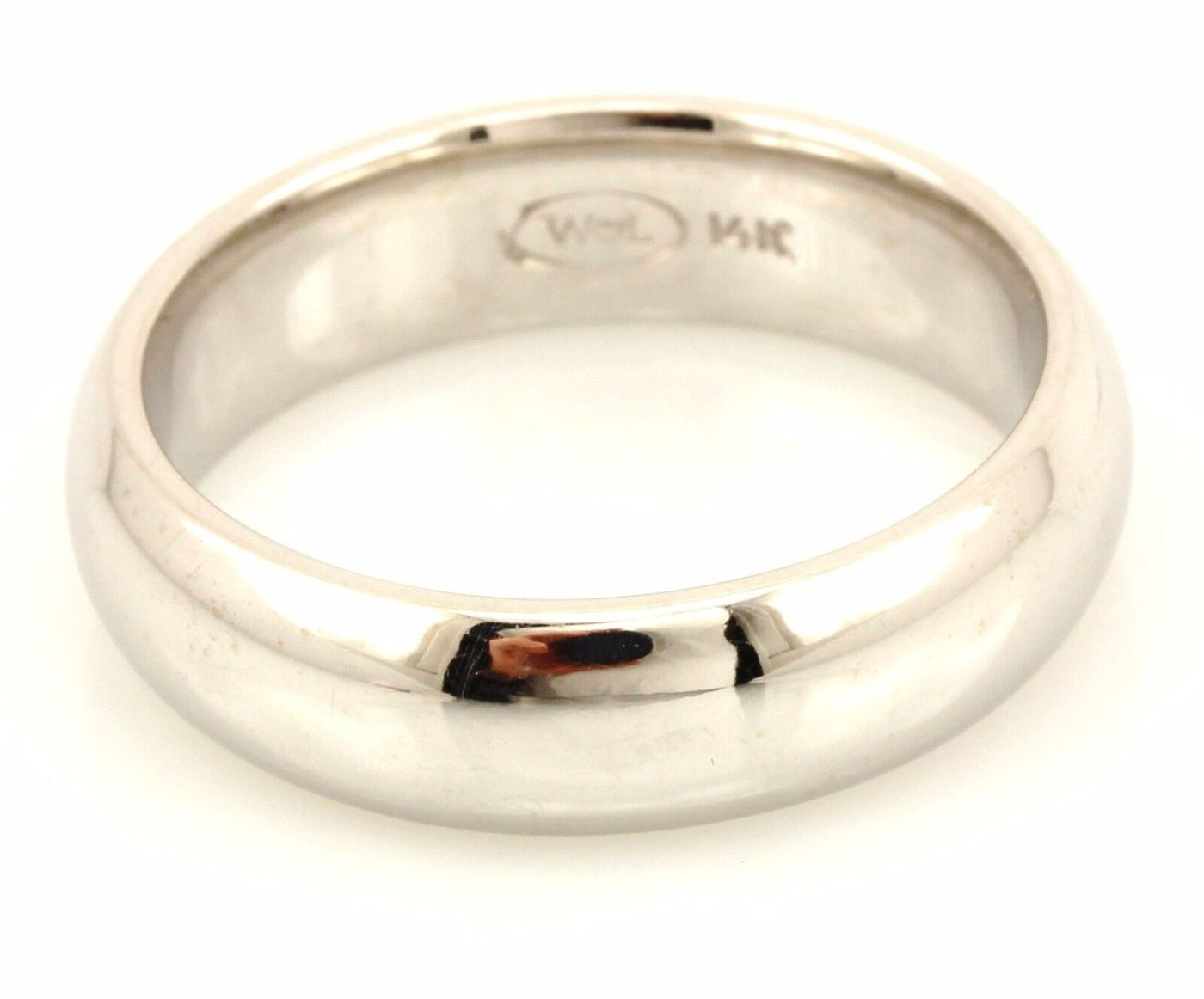 14k white gold 6mm comfort fit size 10 wedding band man's ring NEW 9.72 grams