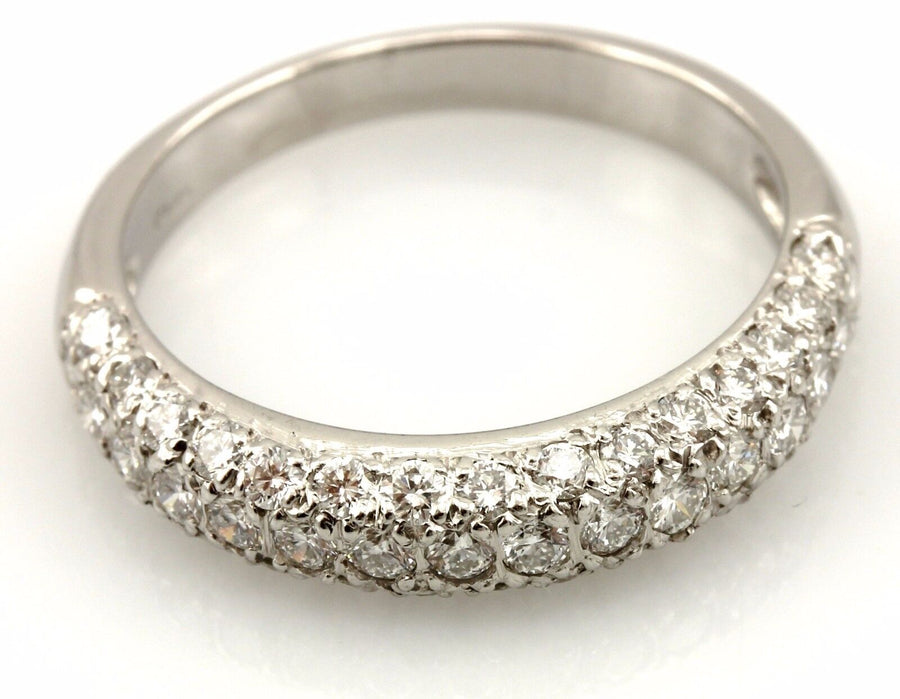 Platinum 0.66ctw round diamond pave wedding band 3.7mm ring size 5.25 NEW 3.67g