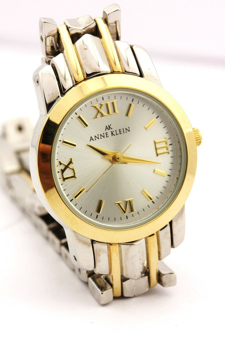 Anne Klein 2 tone watch 7 inch 25mm round stainless steel quartz ladies 1018073