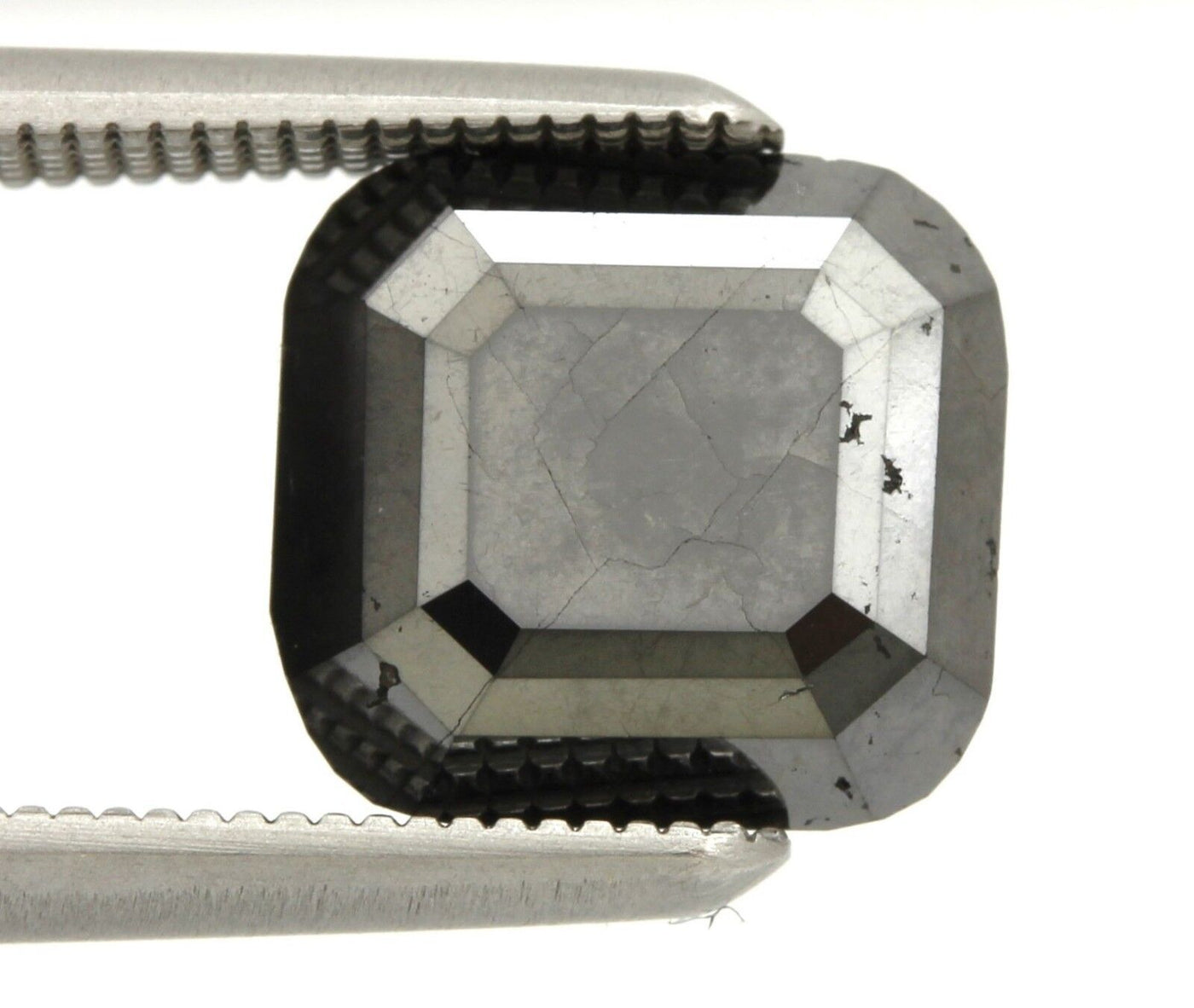 3.35ct black diamond square cushion step cut mix 2 sided 8.44x7.91x4.98mm NEW