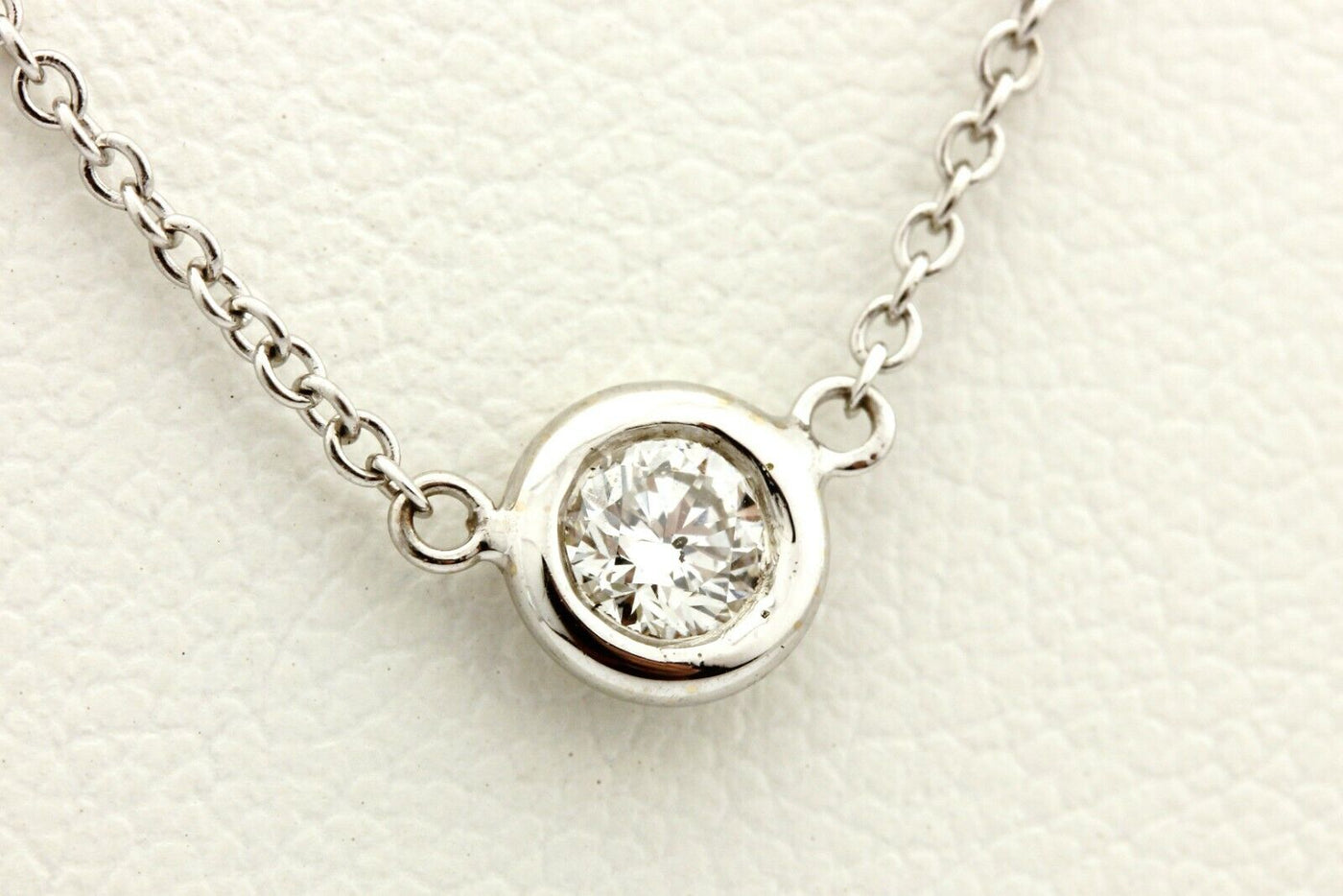 18k white gold 0.20ct round diamond chain necklace F SI2 18 inch lobster 2.57g