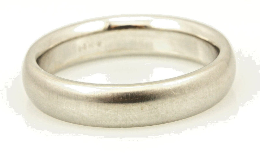 14k white gold Men's 5mm size 10 satin finish domed wedding band ring 8.16g NEW