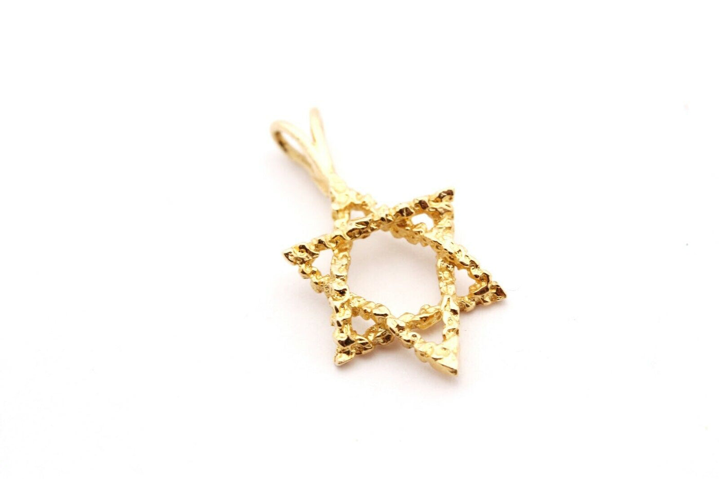 14k yellow gold Star of David pendant Jewish Hebrew estate 0.9g 1 inch estate