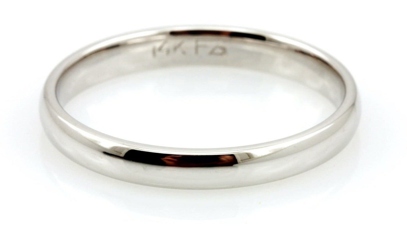 14k white gold 3mm comfort fit wedding band size 8 ring 2.44 grams NEW