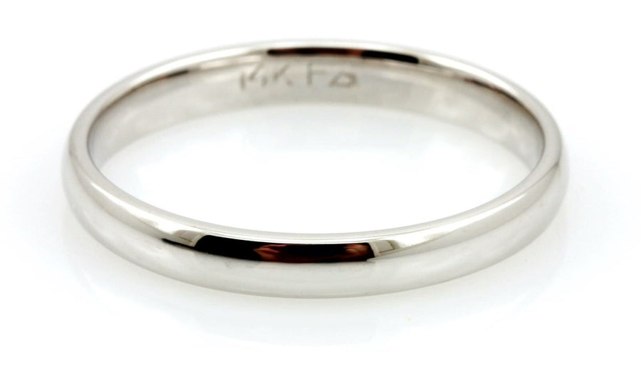 14k white gold 3mm comfort fit wedding band size 8 ring 2.44 grams NEW