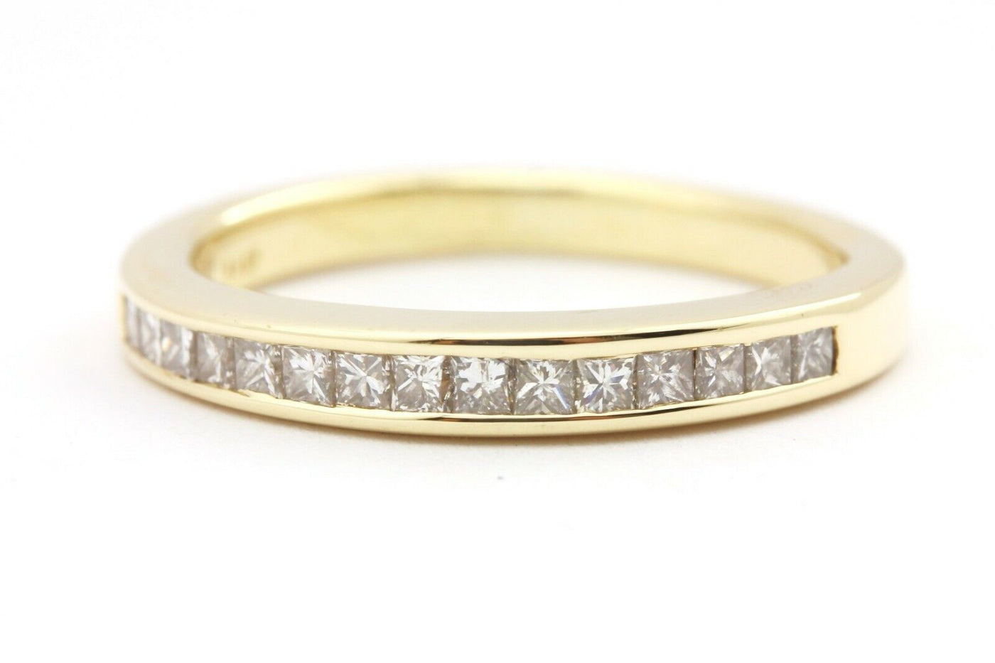 14k yellow gold 0.60ctw princess diamond band size 4.5 ring 2.37g estate