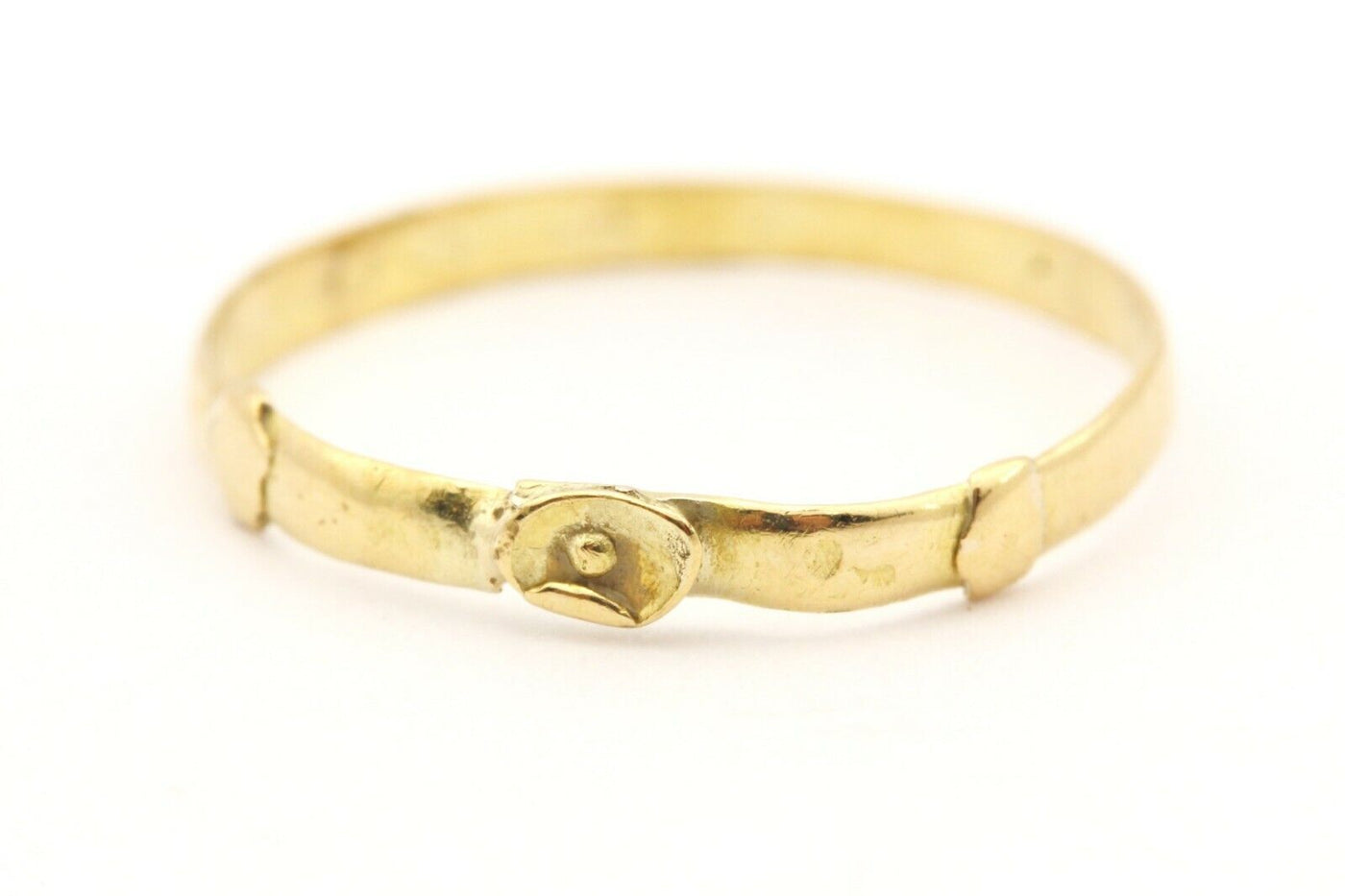18k yellow gold 2mm child band ring size 2.25 estate vintage 0.37g