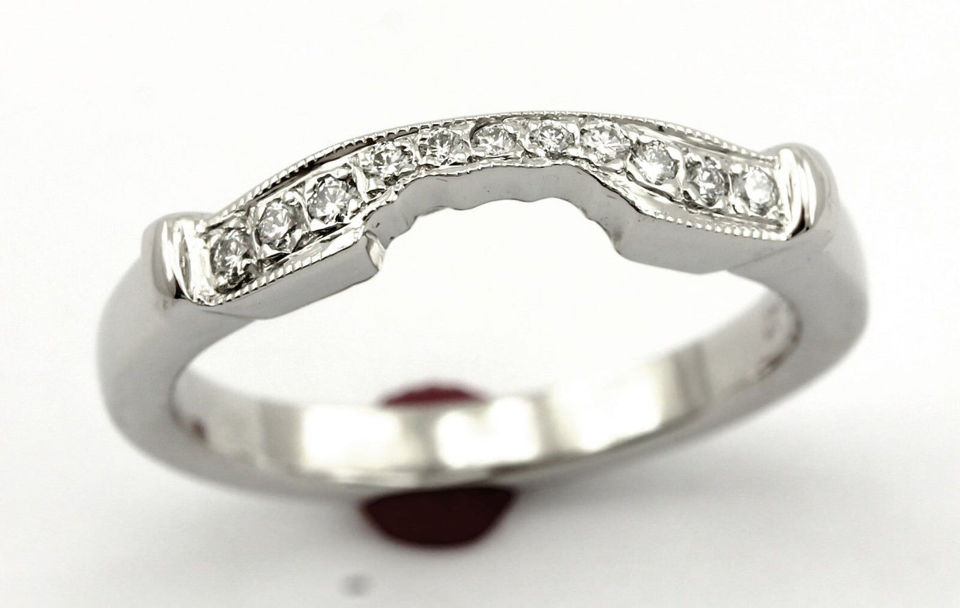 Platinum 0.13ctw diamond wedding tracer band size 6 enhancer guard estate 6.16g